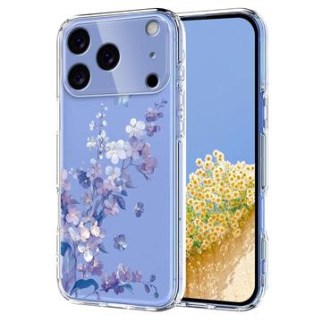 iPhone 17 Pro Max TPU-deksel med blomstermønster - Lilla
