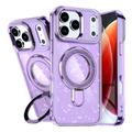 iPhone 17 Pro Max Glitter Hybrid-deksel med kickstand - MagSafe-kompatibel - Lilla