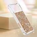iPhone 17 Pro Max Glitter Quicksand TPU-deksel - Gullhjerter