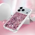 iPhone 17 Pro Max Glitter Quicksand TPU-deksel - rosagullhjerter
