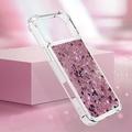 iPhone 17 Pro Max Glitter Quicksand TPU-deksel - rosagullhjerter