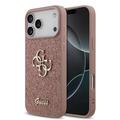 iPhone 17 Pro Max Guess Fixed Glitter 4G Metal Logo Deksel - Rosa