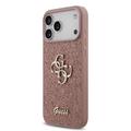 iPhone 17 Pro Max Guess Fixed Glitter 4G Metal Logo Deksel - Rosa