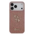 iPhone 17 Pro Max Guess Fixed Glitter 4G Metal Logo Deksel - Rosa