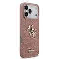 iPhone 17 Pro Max Guess Fixed Glitter 4G Metal Logo Deksel - Rosa