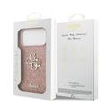 iPhone 17 Pro Max Guess Fixed Glitter 4G Metal Logo Deksel - Rosa