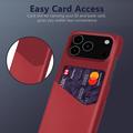 iPhone 17 Pro Max KSQ Deksel med Kort Lomme - Rød