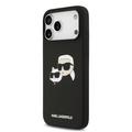 iPhone 17 Pro Max Karl Lagerfeld Double Heads MagSafe-deksel i flytende silikon - Svart