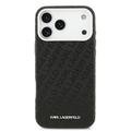 iPhone 17 Pro Max Karl Lagerfeld Grained Repeated Logo MagSafe-deksel - Svart