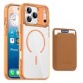 iPhone 17 Pro Max MagSafe-deksel med kortholder - oransje / gjennomsiktig