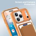 iPhone 17 Pro Max MagSafe-deksel med kortholder - oransje / gjennomsiktig