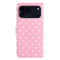 iPhone 17 Pro Max lommebokveske med prikkmønster - rosa