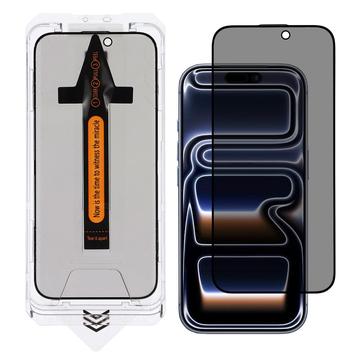 iPhone 17 Pro Max Beskyttelsesglass med personvern med installasjonsverktøy - 9H - svart kant