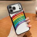 iPhone 17 Pro Max Regnbue kvikksand hybrid-deksel med rhinestone kameradekor