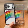 iPhone 17 Pro Max Regnbue kvikksand hybrid-deksel med rhinestone kameradekor - Lilla