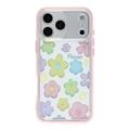 iPhone 17 Pro Max Støtsikkert fargerikt blomstermønster TPU-deksel - rosa