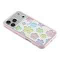 iPhone 17 Pro Max Støtsikkert fargerikt blomstermønster TPU-deksel - rosa