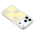 iPhone 17 Pro Max Glitrende Kjærlighet og Perle Hybrid-deksel - Gul