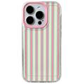 iPhone 17 Pro Max hybrid-deksel med stripemønster - rosa