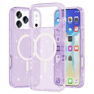 iPhone 17 Pro Max Stylish Glitter Series Hybrid-deksel - MagSafe-kompatibel - Lilla