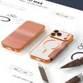 iPhone 17 Pro Max Stilig magnetisk flipp-deksel med RFID-kortspor - oransje