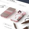 iPhone 17 Pro Max Stilig magnetisk flipp-deksel med RFID-kortspor - rosa