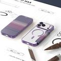 iPhone 17 Pro Max Stilig magnetisk flipp-deksel med RFID-kortspor - lilla