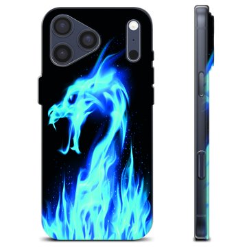 iPhone 17 Pro Max TPU-deksel - Blå Flamme Drage