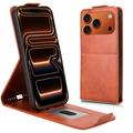 iPhone 17 Pro Max/18 Pro Max vertikalt flip-etui med stativ