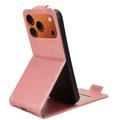 iPhone 17 Pro Max vertikalt flip-etui med stativ - Roségull