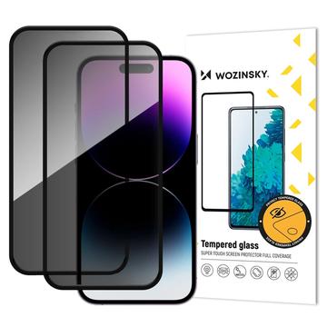 iPhone 17 Pro Max Wozinsky Super Tough Privacy Tempered Glass - 9H, 2 stk. - Svart kant