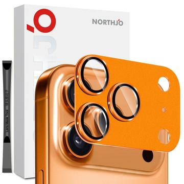 iPhone 17 Pro Northjo full beskyttelse matt metall og kameralinsebeskyttelse av herdet glass - oransje