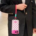 iPhone 17 Pro/18 Pro PC / TPU-deksel med linsefilm og stropp - Polka Dot - Varm Rosa