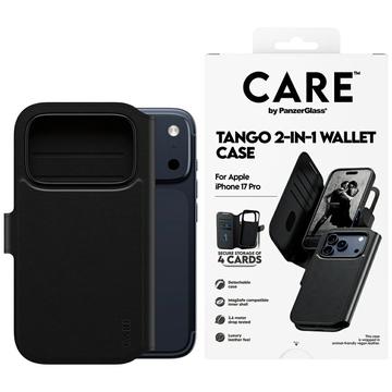 iPhone 17 Pro PanzerGlass Care Tango 2-i-1 lommebokveske - MagSafe-kompatibel - Svart