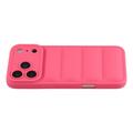iPhone 17 Pro Pufferjakke Støtsikkert TPU-deksel - Hot Pink