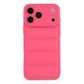 iPhone 17 Pro Pufferjakke Støtsikkert TPU-deksel - Hot Pink