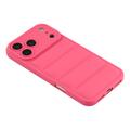 iPhone 17 Pro Pufferjakke Støtsikkert TPU-deksel - Hot Pink