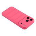iPhone 17 Pro Pufferjakke Støtsikkert TPU-deksel - Hot Pink