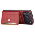 iPhone 17 Pro Retro Style Deksel med Lommebok - Rød