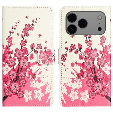 iPhone 17 Pro Style Series Lommebok-deksel - Rosa Blomster