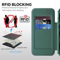 iPhone 17 Pro Stilig magnetisk flipp-deksel med RFID-kortspor - svartgrønn
