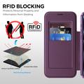 iPhone 17 Pro Stilig magnetisk flipp-deksel med RFID-kortspor - lilla