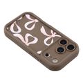 iPhone 17 Pro Stilig støtsikkert TPU-deksel med forhøyede kanter - Brun / stor sløyfe