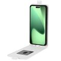 iPhone 17 Pro Vertikalt Flip-Deksel med Kortlomme - Hvit