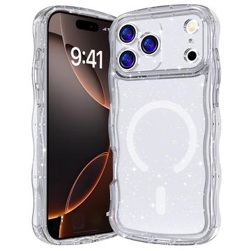 iPhone 17 Pro Wave-Edge Laser Glitter MagSafe-deksel - Klar
