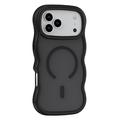 iPhone 17 Pro Bølgekant magnetisk hybrid-deksel - svart