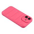 iPhone 17 Pufferjakke Støtsikkert TPU-deksel - Hot Pink