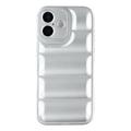 iPhone 17 Pufferjakke Støtsikkert TPU-deksel - Sølv