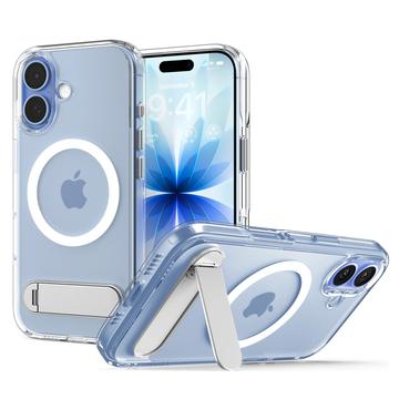 iPhone 17 Spigen Ultra Hybrid S Mag MagSafe-deksel med kickstand - hvit/klar