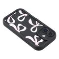 iPhone 17 Stilig støtsikkert TPU-deksel med forhøyede kanter - svart / stor sløyfe